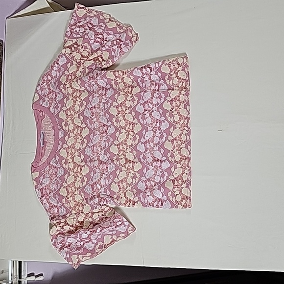 Zara Tops - Zara women's lace blouse with ribbed neckline size M. Made in portugal.